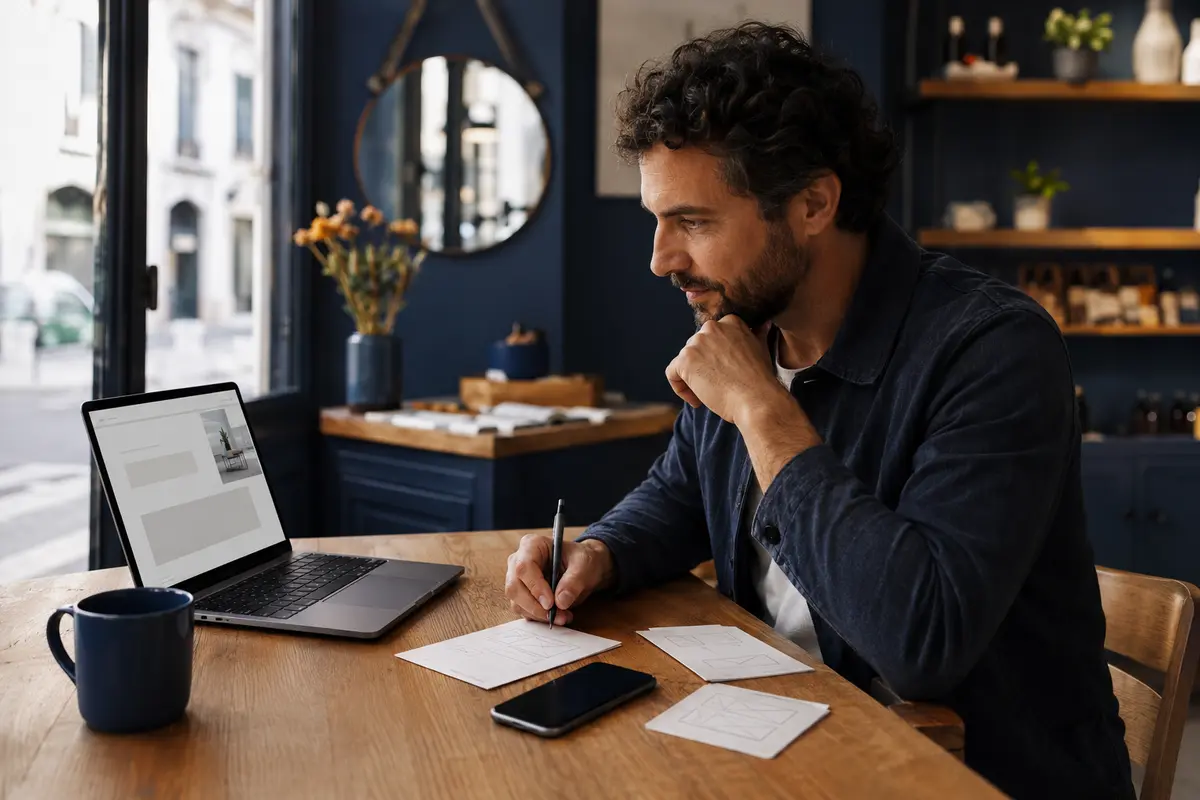 Propietario evaluando decisiones de inversión digital
